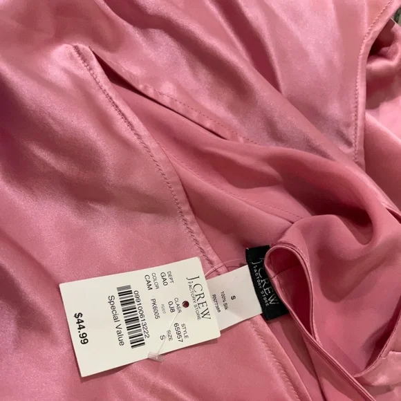 NWT Vintage Y2K J. Crew 100% Silk Cami Women’s size Small in Pink 2004 NEW OLD - Picture 7 of 8